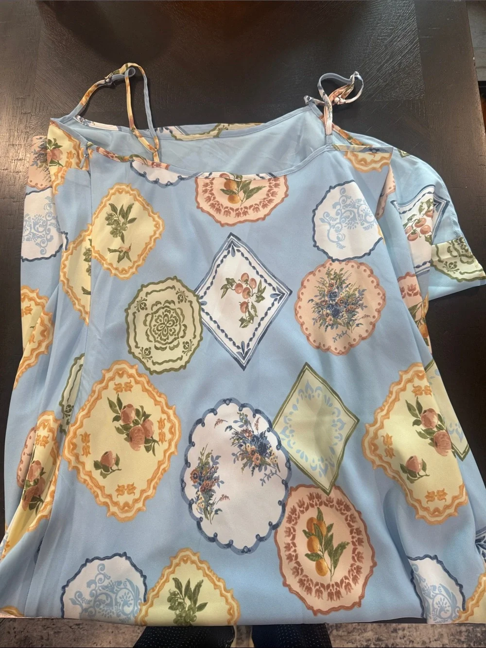 Abercrombie & Fitch Light Blue Floral Medallion Slip Dress